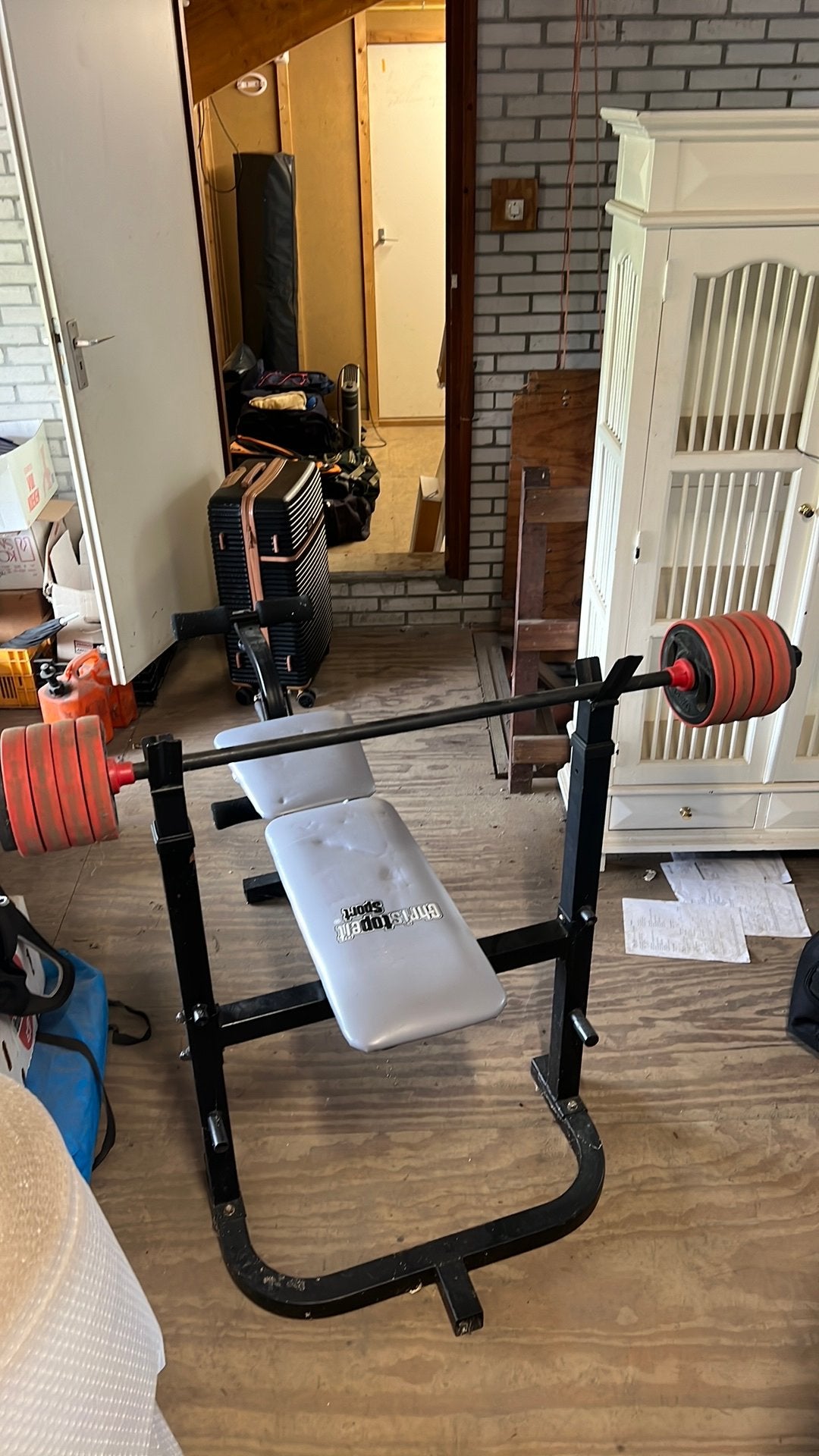 Bankdruk set christopeit sport, Sport en Fitness, Ophalen, Zo goed als nieuw, Benen, Krachtstation