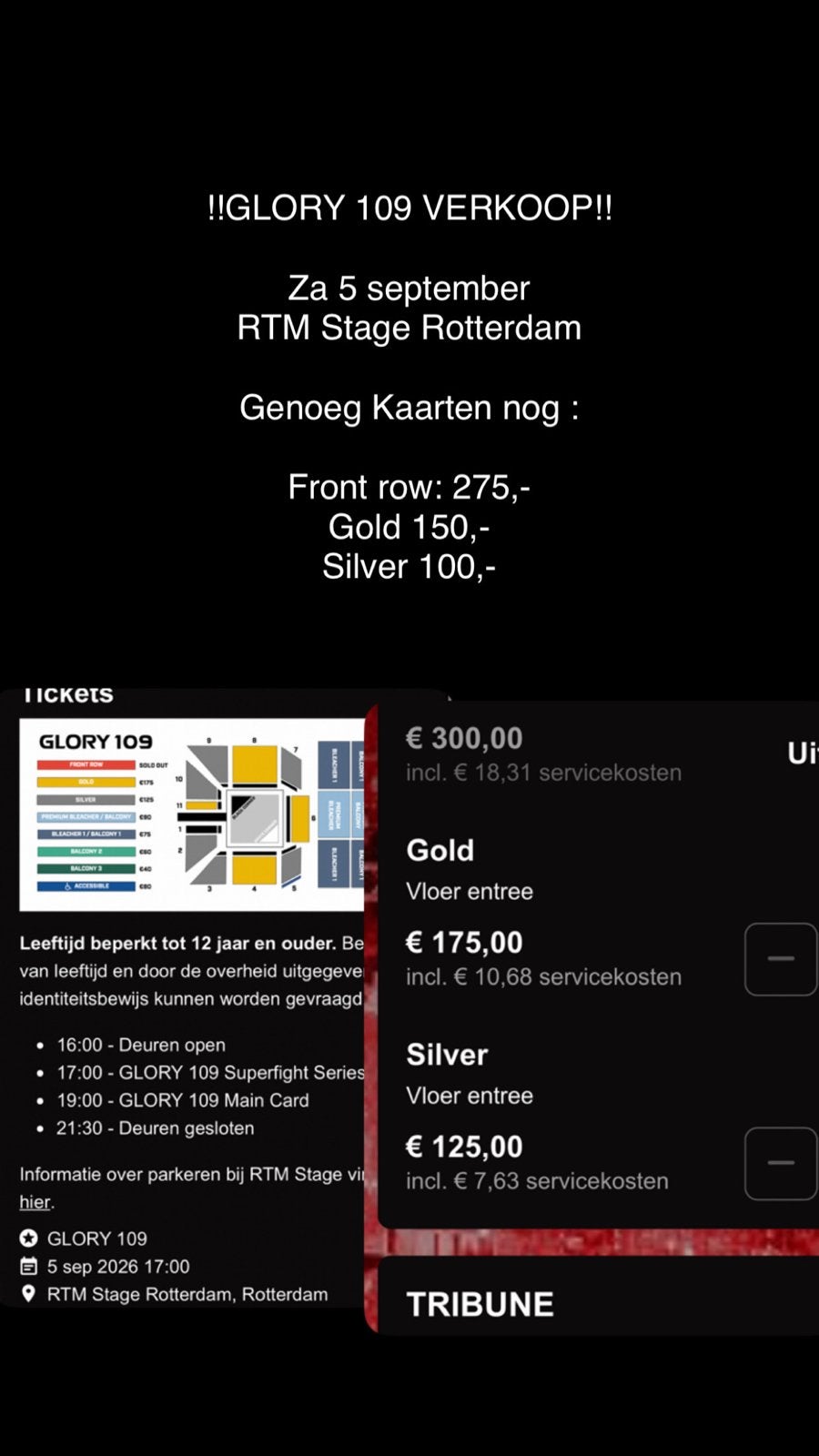 Glory 109 5 september ahoy tickets, Twee personen