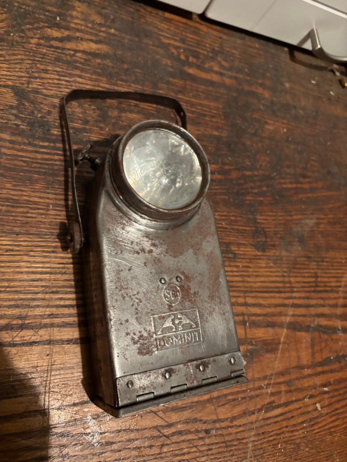 Vintage Dominit mijnlamp - Antieke zaklamp, Ophalen of Verzenden