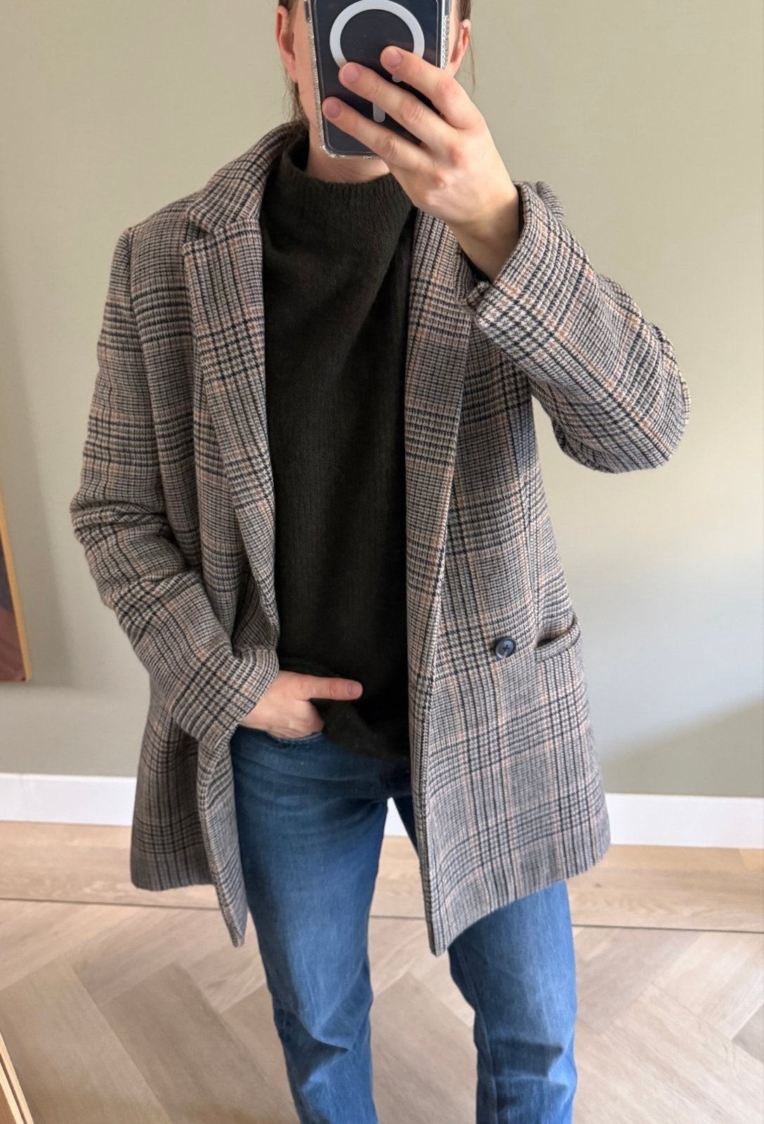 Samsøe Samsøe wollen jas/blazer - XS (valt als S/M), Ophalen of Verzenden, Zo goed als nieuw, Maat 36 (S), Meerkleurig