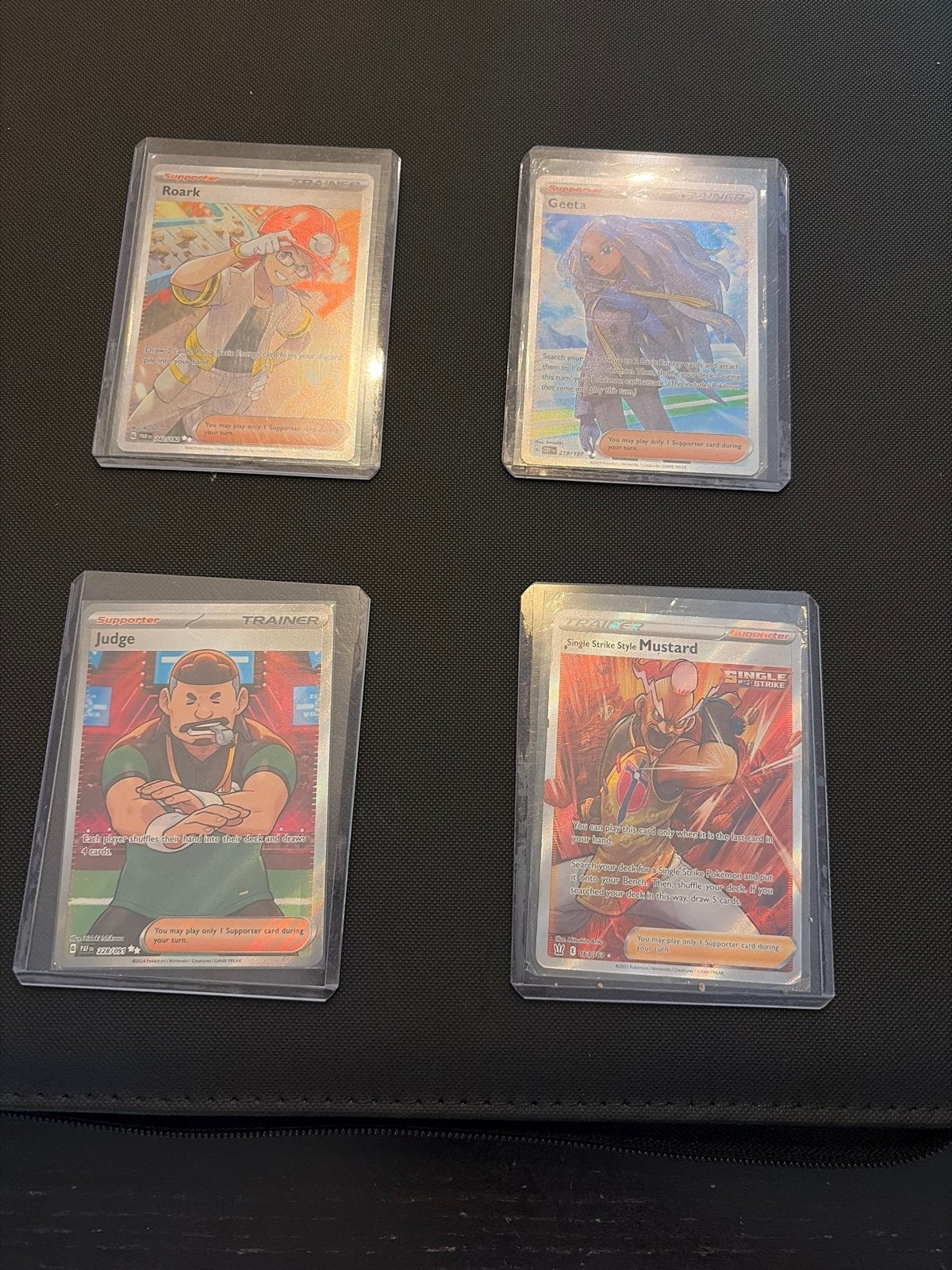 Pokémon Trainer Full Art Kaarten - Roark, Geeta, Judge, Must, Ophalen of Verzenden, Zo goed als nieuw, Meerdere kaarten