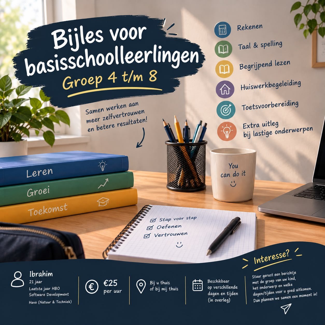 Citotraining, bijles, huiswerkbegeleiding groep 4-8, Privéles, Bijles