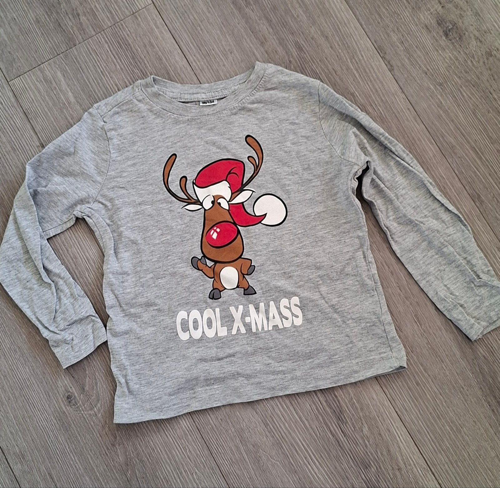 kerst longsleeve  98-104, Ophalen of Verzenden, Zo goed als nieuw, Jongen