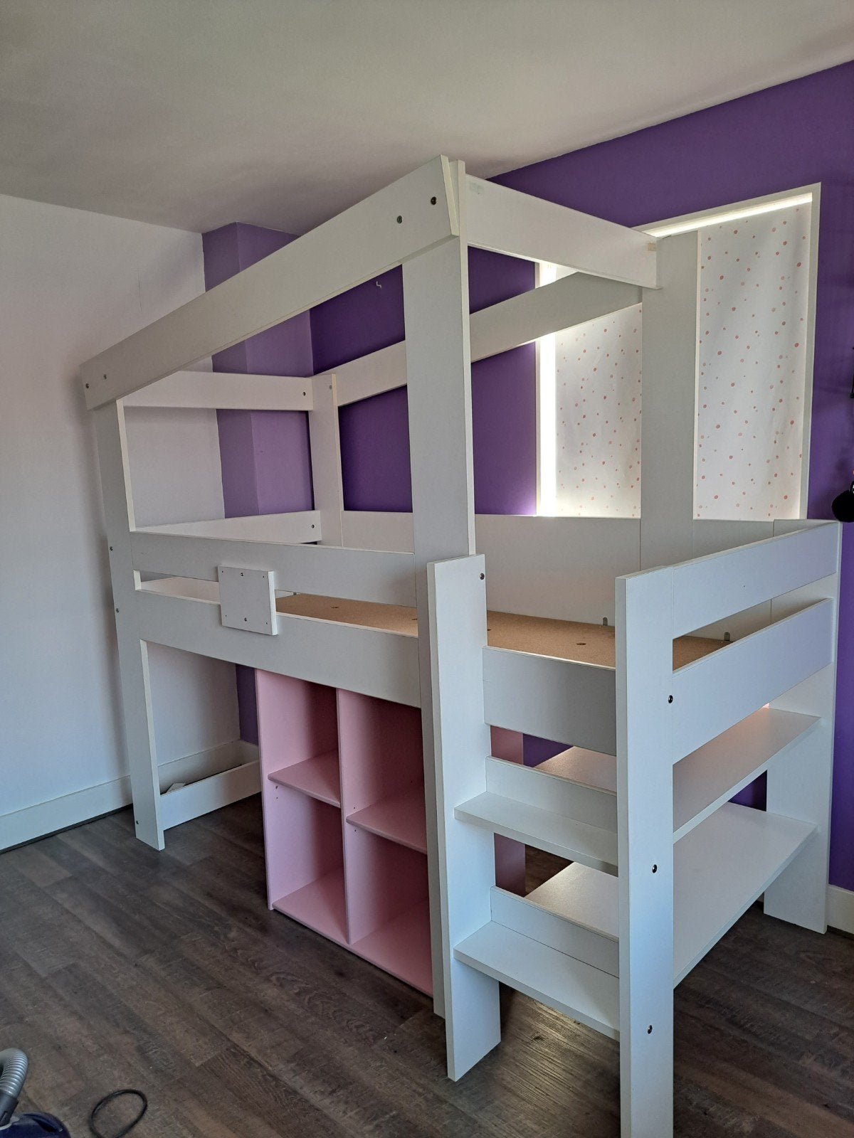 Halfhoogslaper Parisot met bureau en opbergruimte, Ophalen, Gebruikt, 100 cm of meer, Hoogslaper of Stapelbed