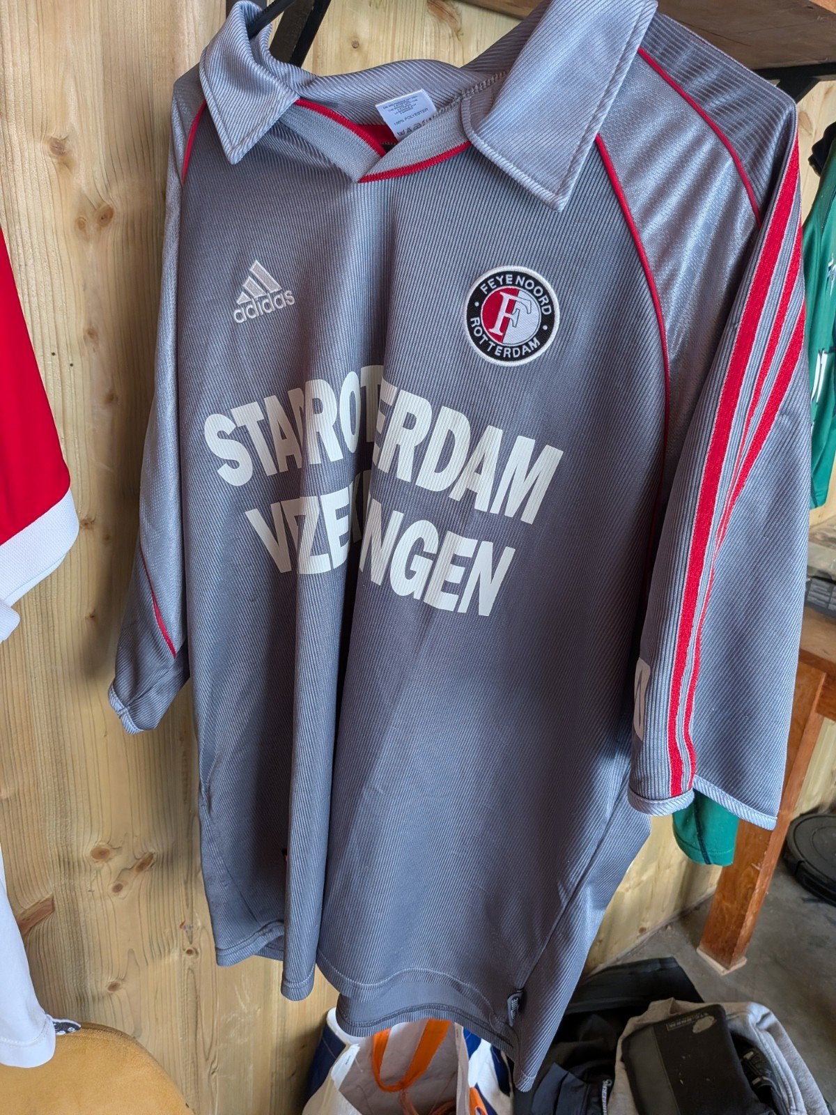 Feyenoord uitshirt 1999-2000 - Maat XXL, Overige maten, Ophalen of Verzenden, Adidas, Grijs