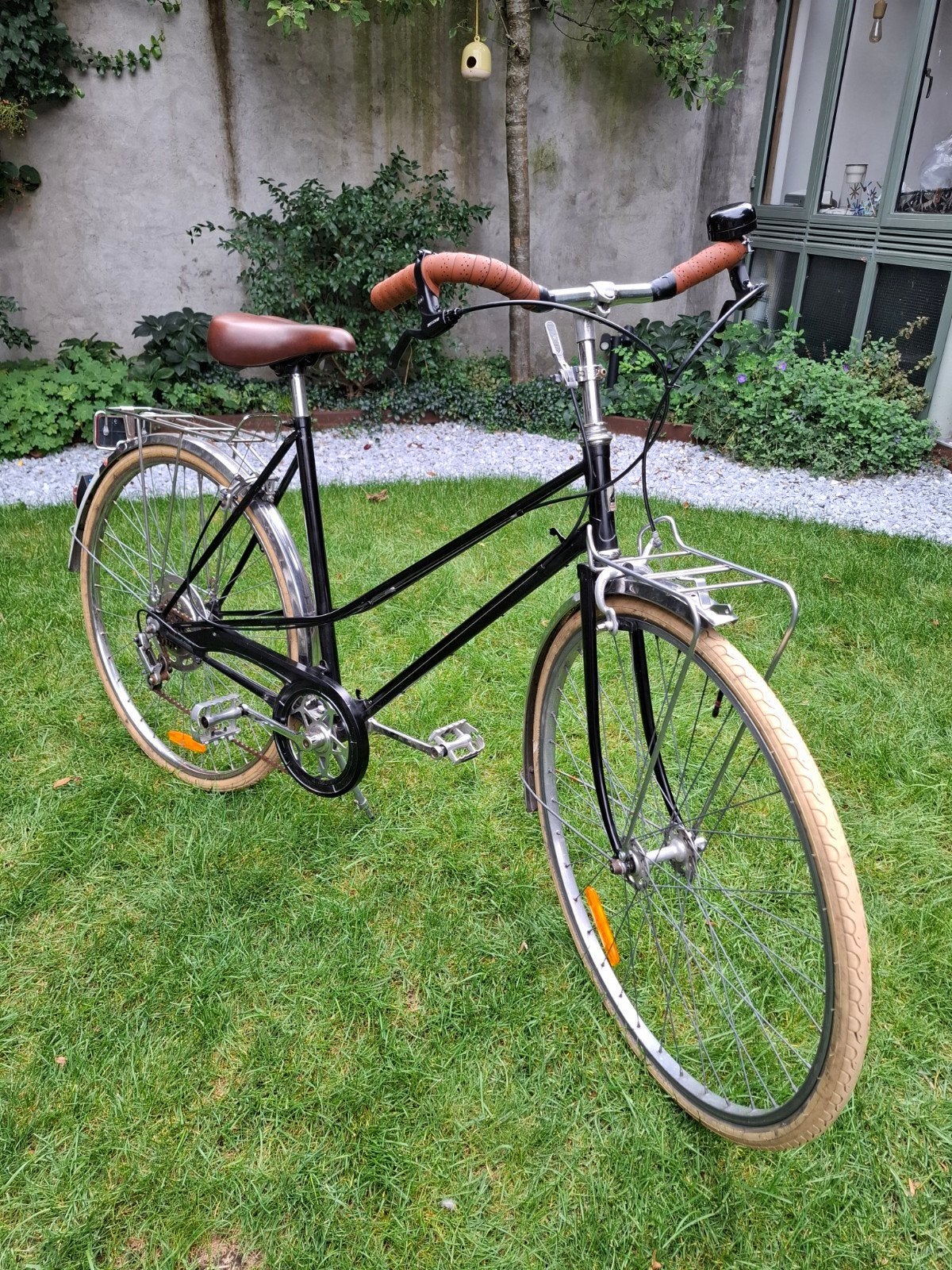 Vintage Peugeot Damesfiets - Zwart met bruine accenten, Velgrem, Versnellingen, Ophalen, Overige merken