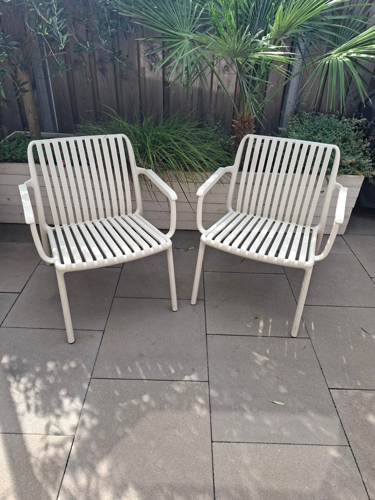 Set van 2  lounge tuinstoelen, Tuin en Terras, Ophalen, Zo goed als nieuw, Kunststof