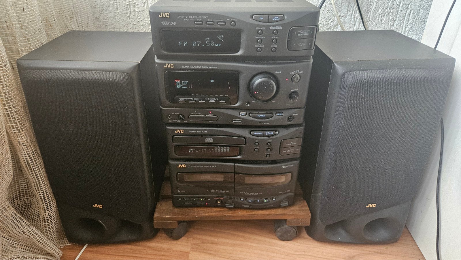 JVC Stereo Set uit 1977 met Cassettedeck, CD-speler en Tuner, Ophalen of Verzenden, Cassettedeck, JVC, Losse componenten