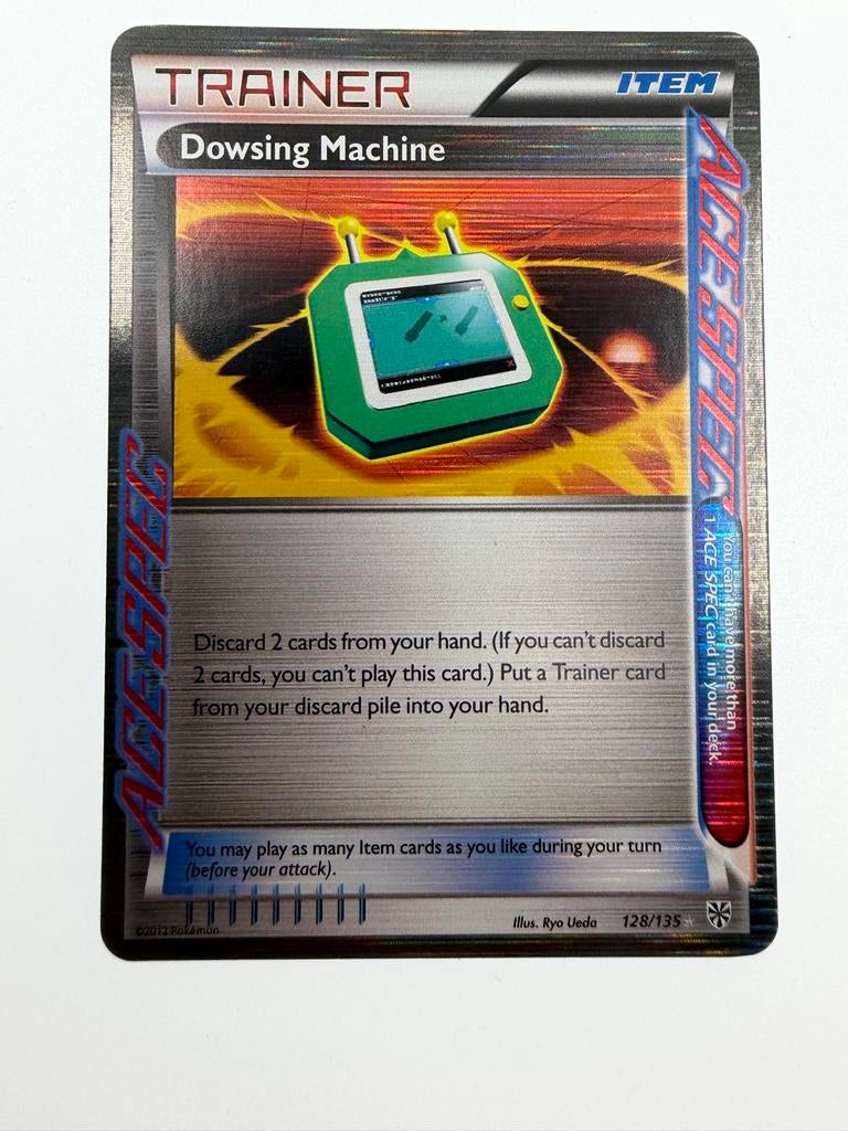 Pokemon Dowsing Machine Trainer Kaart 128/135 ACE SPEC, Ophalen of Verzenden, Zo goed als nieuw, Losse kaart