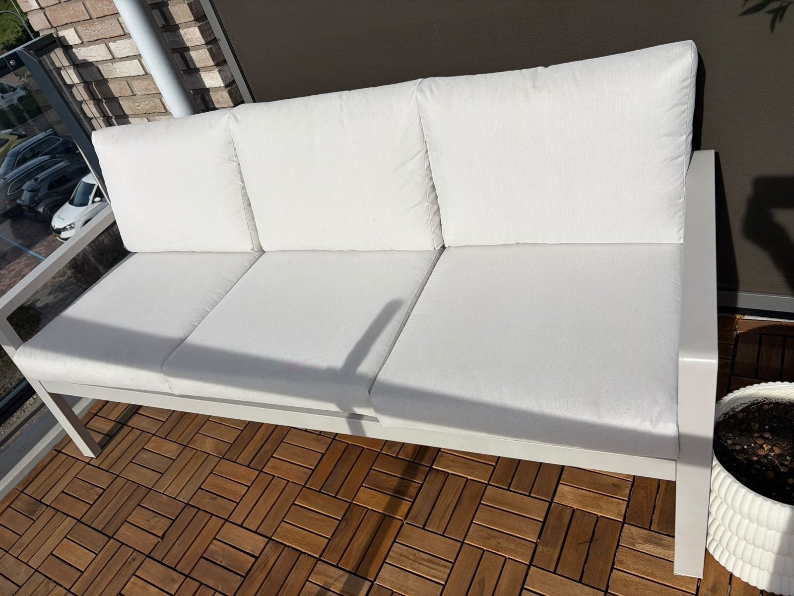 Te koop 3 persoons tuinbank, Tuin en Terras, Ophalen of Verzenden, Gebruikt, Metaal