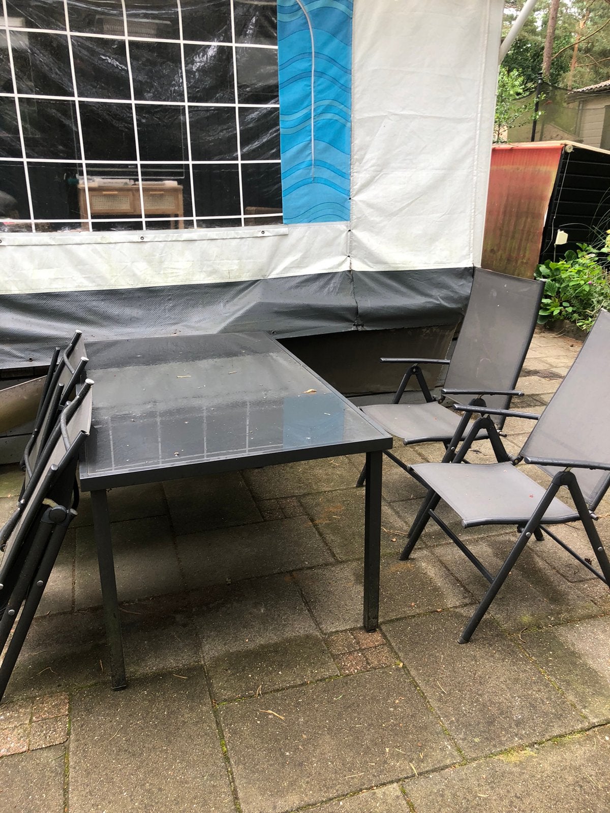 Tuinset 4 personen, Tuin en Terras, Ophalen, Gebruikt, Kunststof