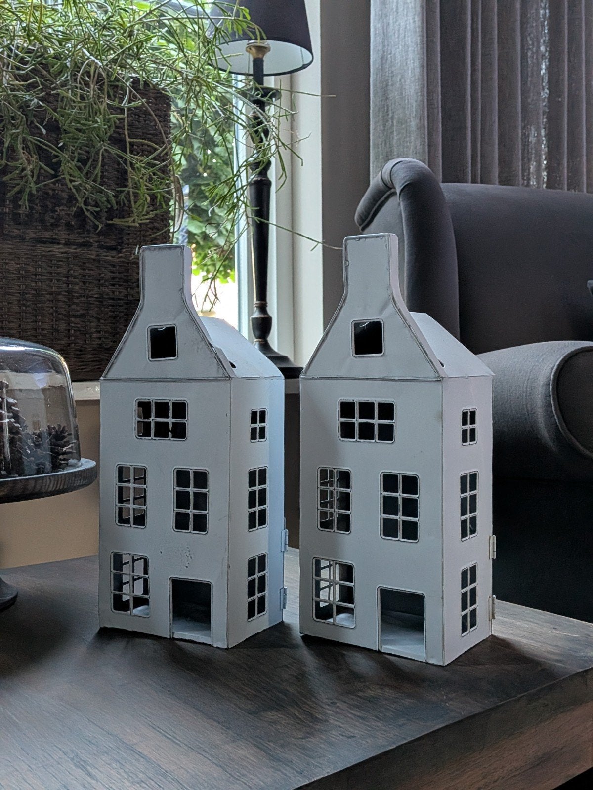 Metalen huisjes / huisje / kandelaar, Ophalen of Verzenden, Metaal, Kandelaar