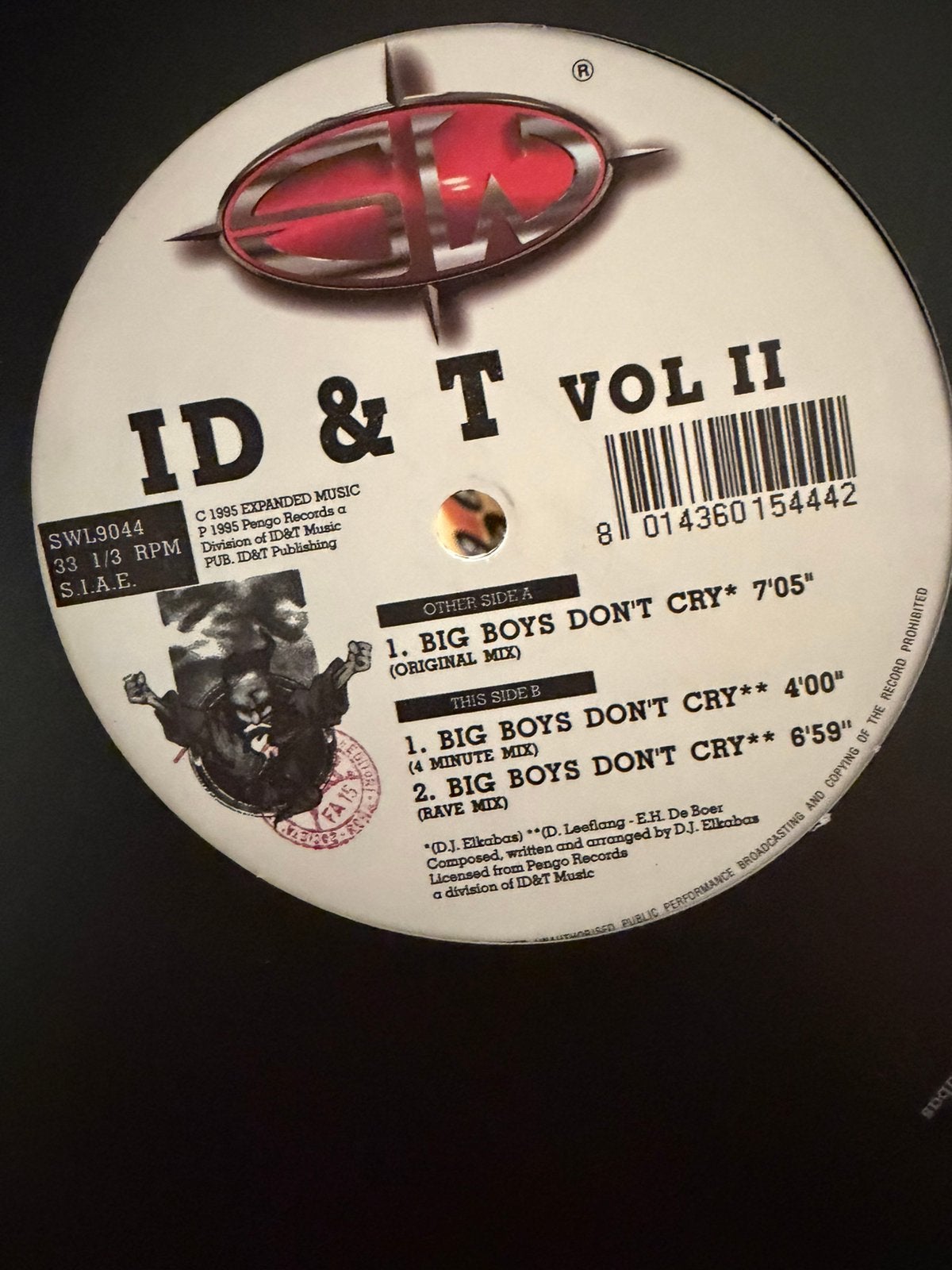 Gabber Vinyl - The Prophet - Big Boys Don’t Cry ID&T 2, Ophalen of Verzenden, Zo goed als nieuw, 12 inch, Disco