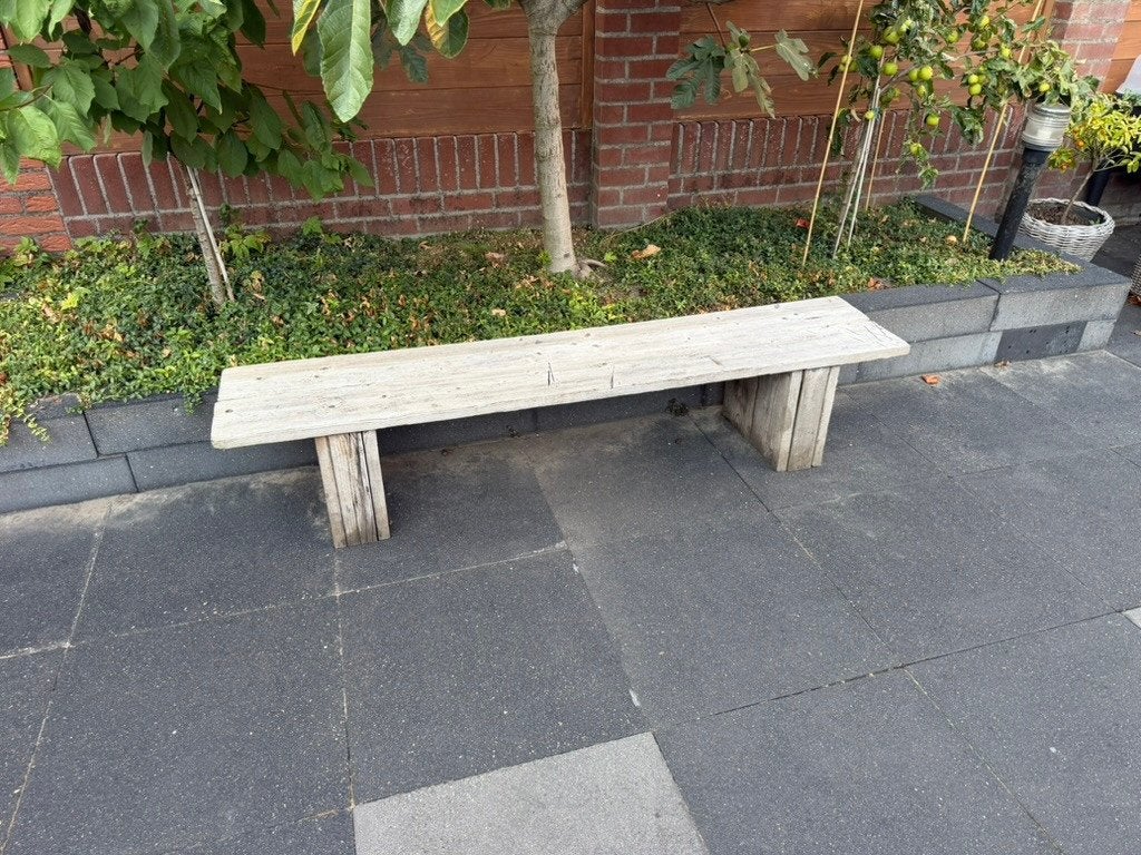 Steigerhouten tuinbankje, Ophalen, Gebruikt, Hout