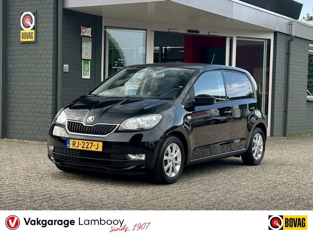 Skoda Citigo 1.0 Greentech Ambition Cruise Airco Bluetooth, Auto's, Start-stop-systeem, Gebruikt, Euro 6, Zwart