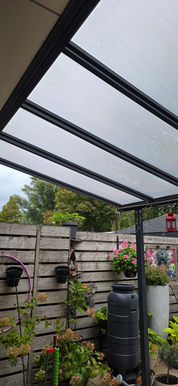 Terrasoverkapping / Veranda -  aluminium met polycarbona, Tuin en Terras, Ophalen, Gebruikt, Veranda