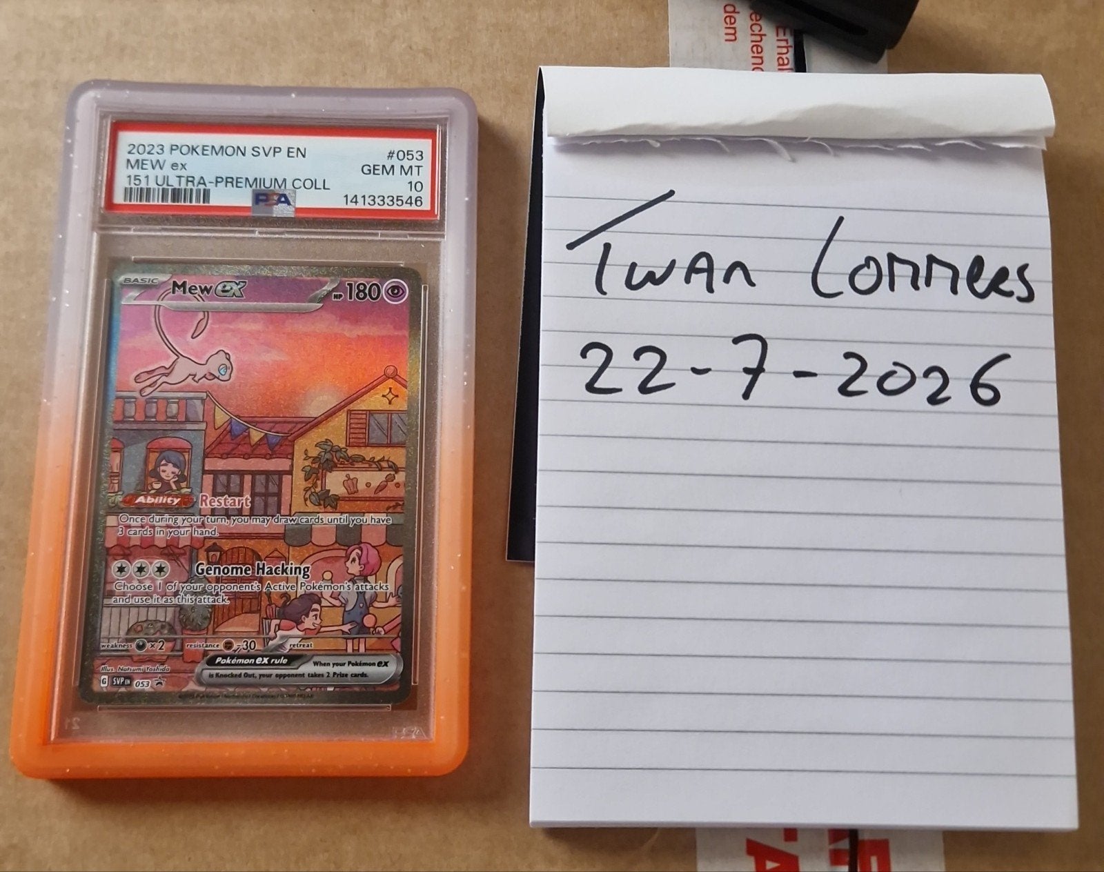Pokemon 151 Mew EX 053 UPC Promo PSA 10 Graded Pokemon Kaart, Ophalen of Verzenden, Nieuw, Losse kaart, Foil