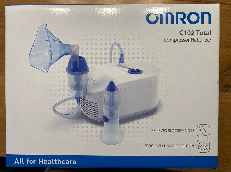 Omron Compressor Vernevelaar C102 Total met Neusdouche, Ophalen of Verzenden, Zo goed als nieuw, Overige typen