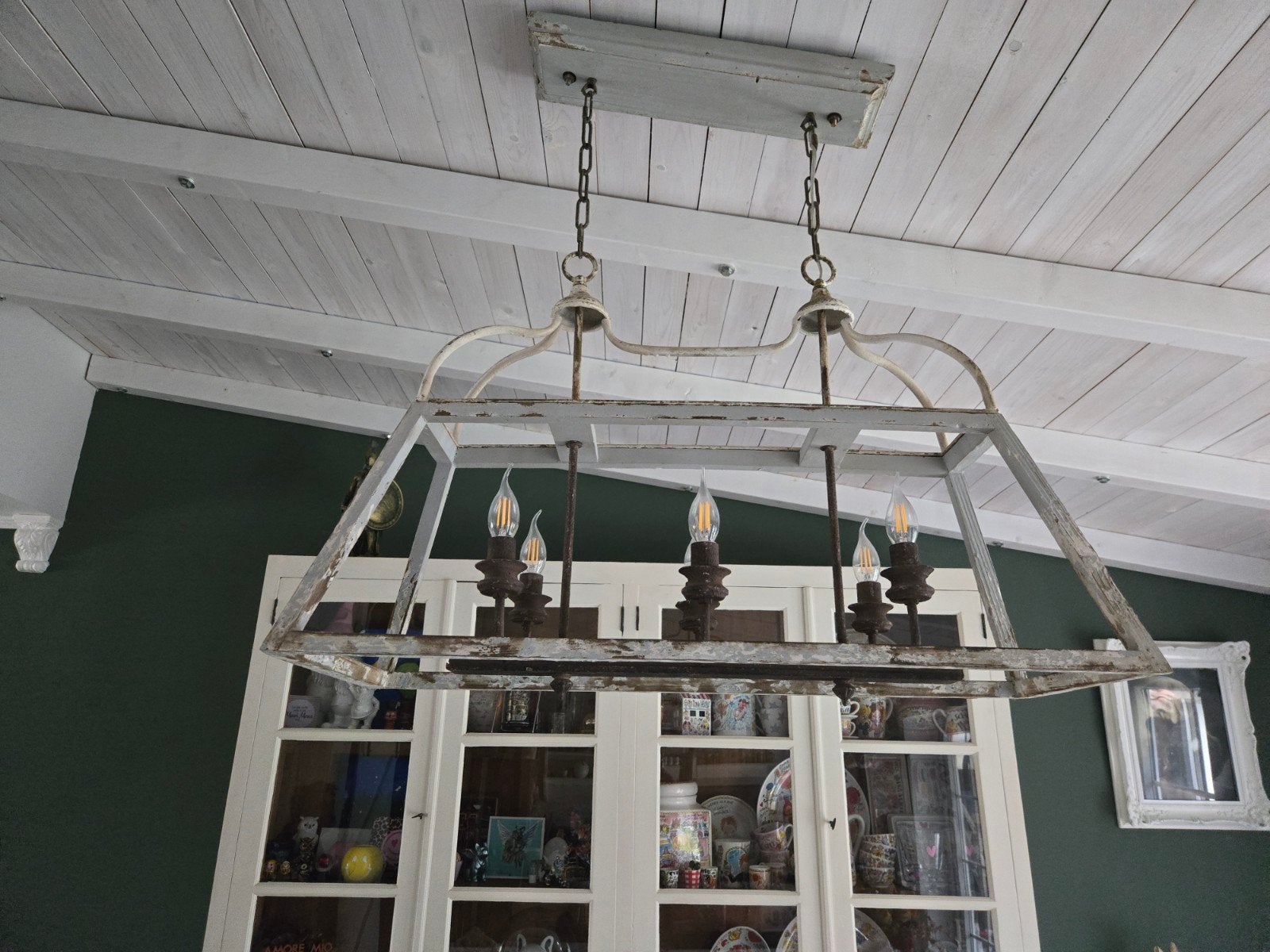 Clayre & Eef hanglamp in uitstekende staat, Huis en Inrichting, Lampen | Hanglampen, Ophalen, Gebruikt, Landelijke, Brocante, E14 (klein)