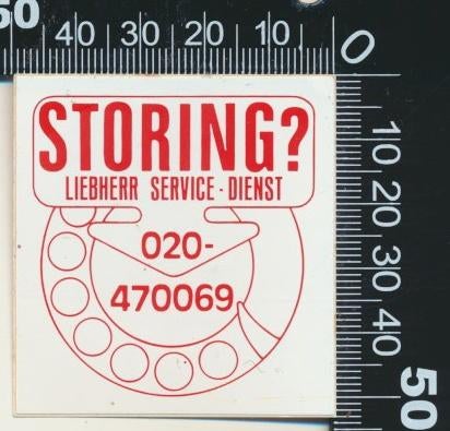 Sticker: Liebherr - Storing (2), Verzamelen, Stickers, Zo goed als nieuw, Bedrijf of Vereniging, Ophalen of Verzenden