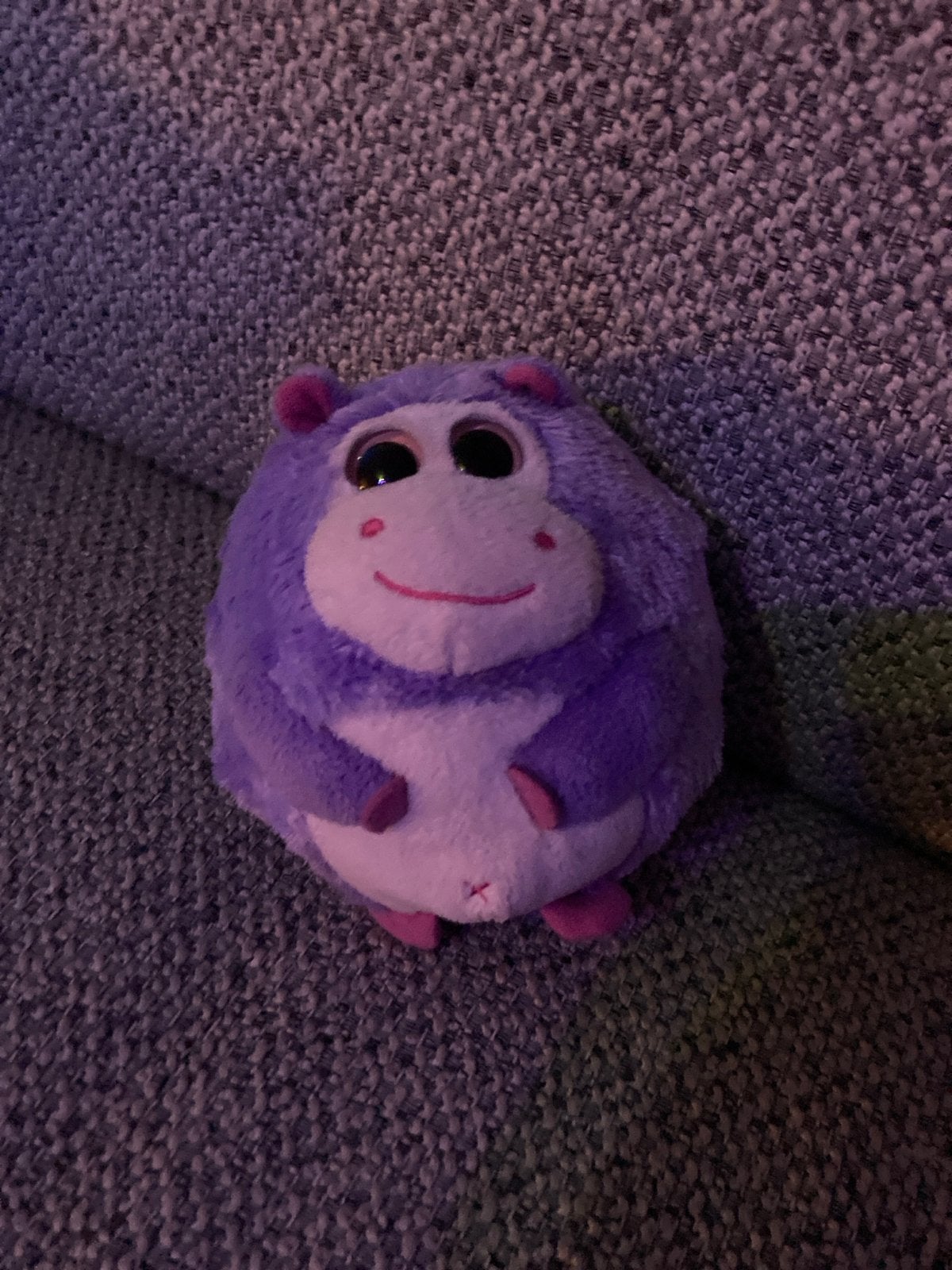 Ty Beanie Ballz Hippo Dewdrop 12 cm, Paars, Gebruikt, Hamster, Ophalen of Verzenden