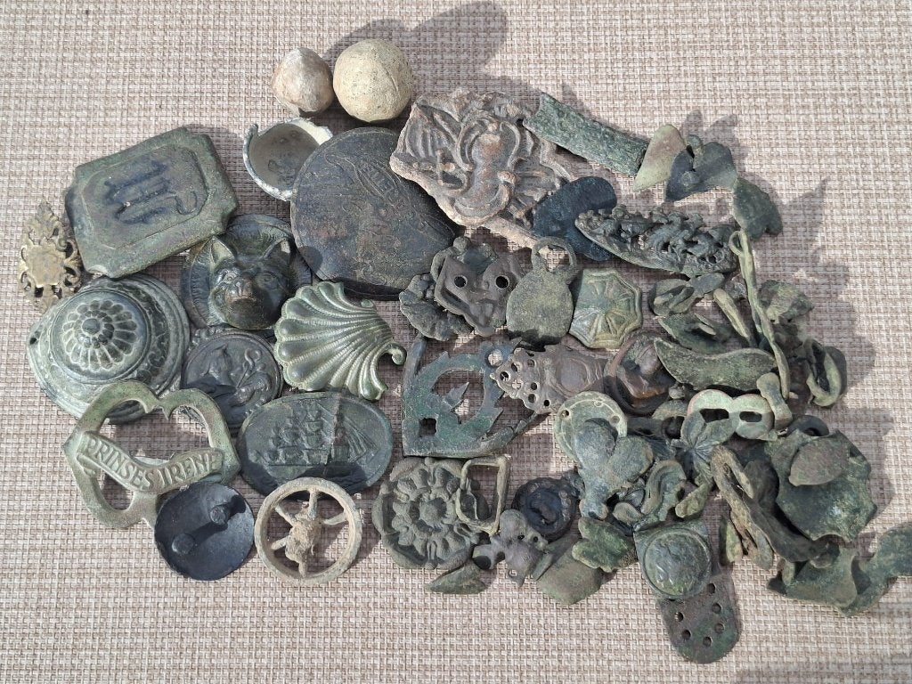 Groot Lot Bronzen en Metalen Bodemvondsten 783 gram, Ophalen of Verzenden, Brons