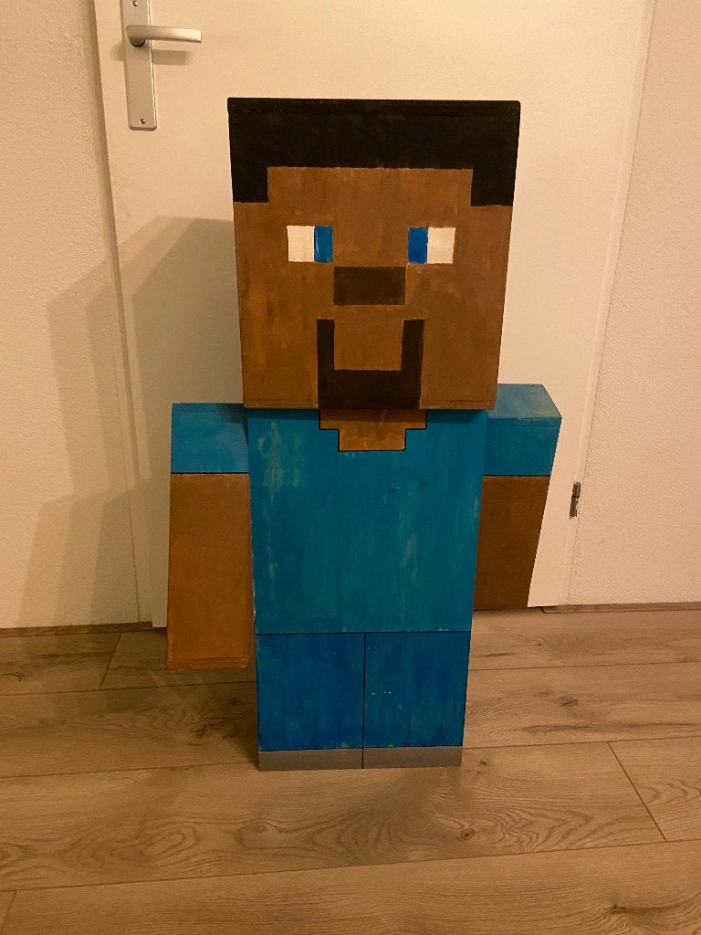 Houten geverfde Minecraft figuur ‘Steve’ - Gratis afhalen, Ophalen, Gebruikt