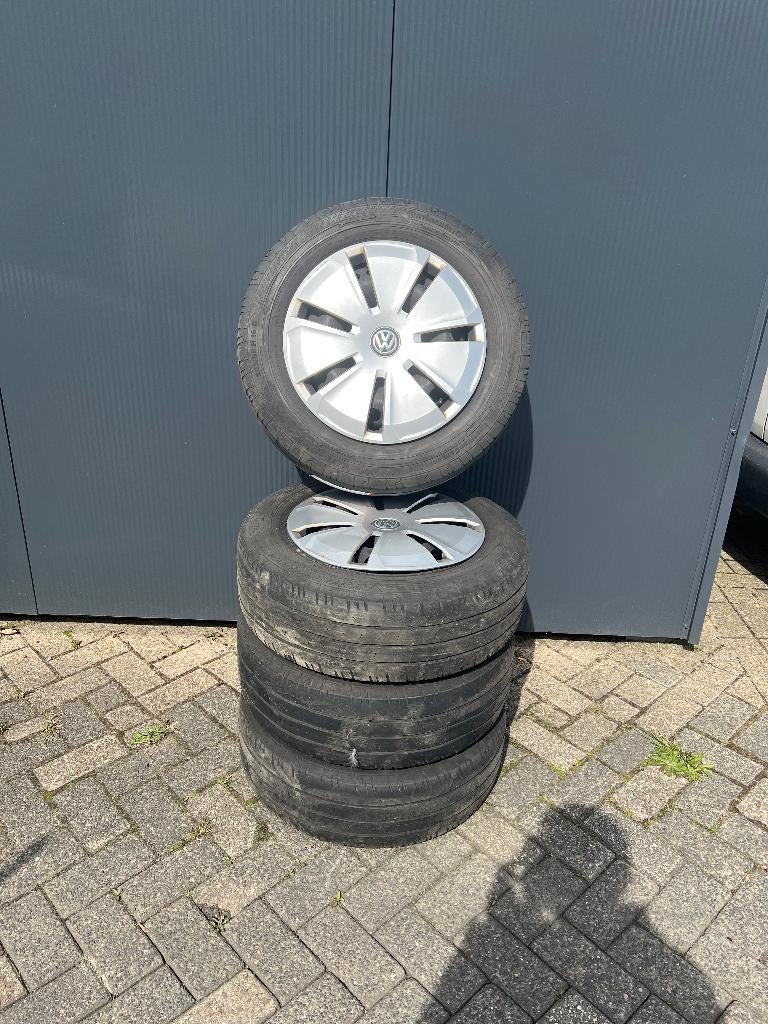 stalen velgen Vw transporter + Continental zomerbanden, Auto-onderdelen, Banden en Velgen, Ophalen, Velg(en), 16 inch, 205 mm