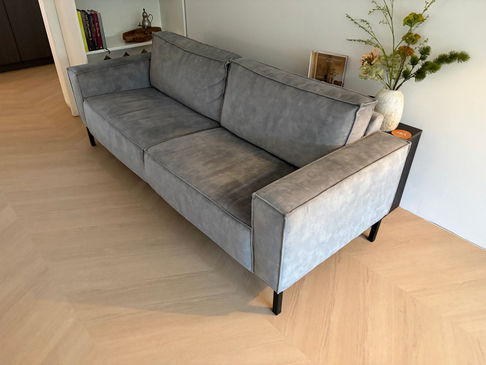 Tweezitsbank met hokker, Ophalen, Gebruikt, Tweepersoons, 75 tot 100 cm
