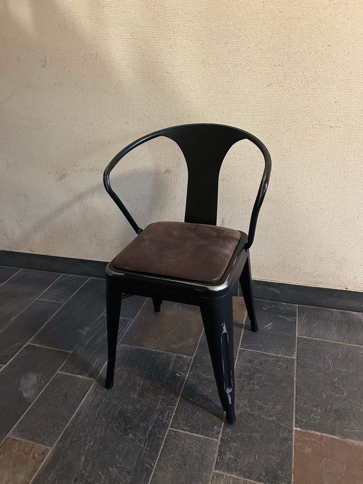 Troubadour eetkamerstoel in prima staat, Huis en Inrichting, Stoelen, Ophalen, Gebruikt, Zwart, Metaal