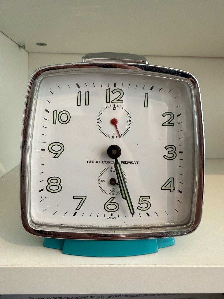 Japanse Wekker Seiko Corona Repeat, Ophalen of Verzenden, Gebruikt, Analoog