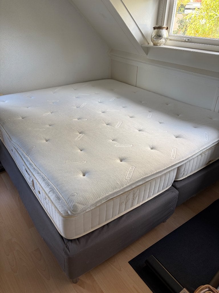 Bed met matras, Ophalen, Gebruikt, Wit, Tweepersoons