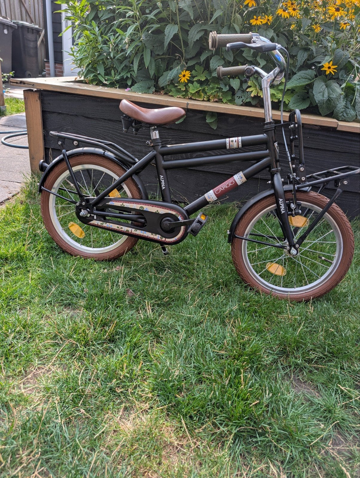 Alpina Cargo 16 inch kinderfiets met voordrager, Ophalen, Terugtraprem, Alpina, 16 tot 20 inch