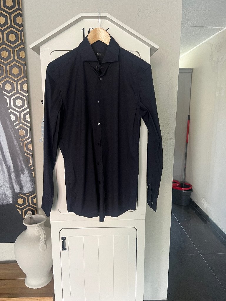 Nieuw donker blauw overhemd BOSS mt 39 slim fit stretch, Kleding | Heren, BOSS, Blauw, Nieuw, Halswijdte 39/40 (M)
