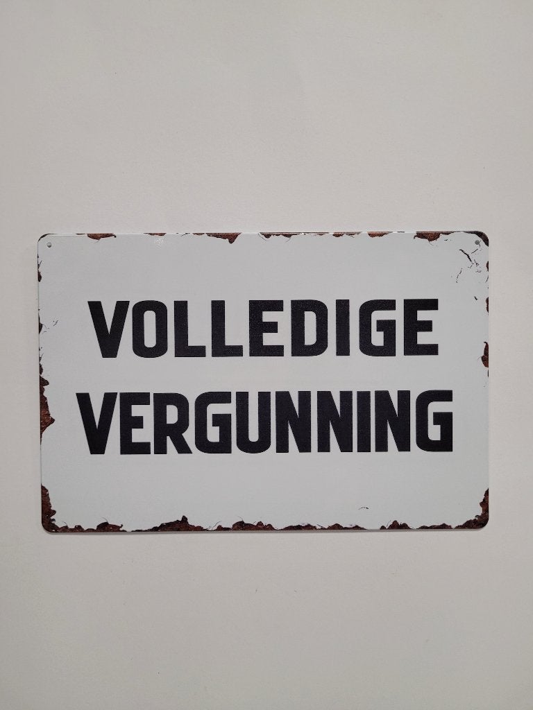 Volledige Vergunning reclamebord van metaal wandbord deco, Info@deconoord.nl, Deco Noord, Nieuw, Ophalen of Verzenden