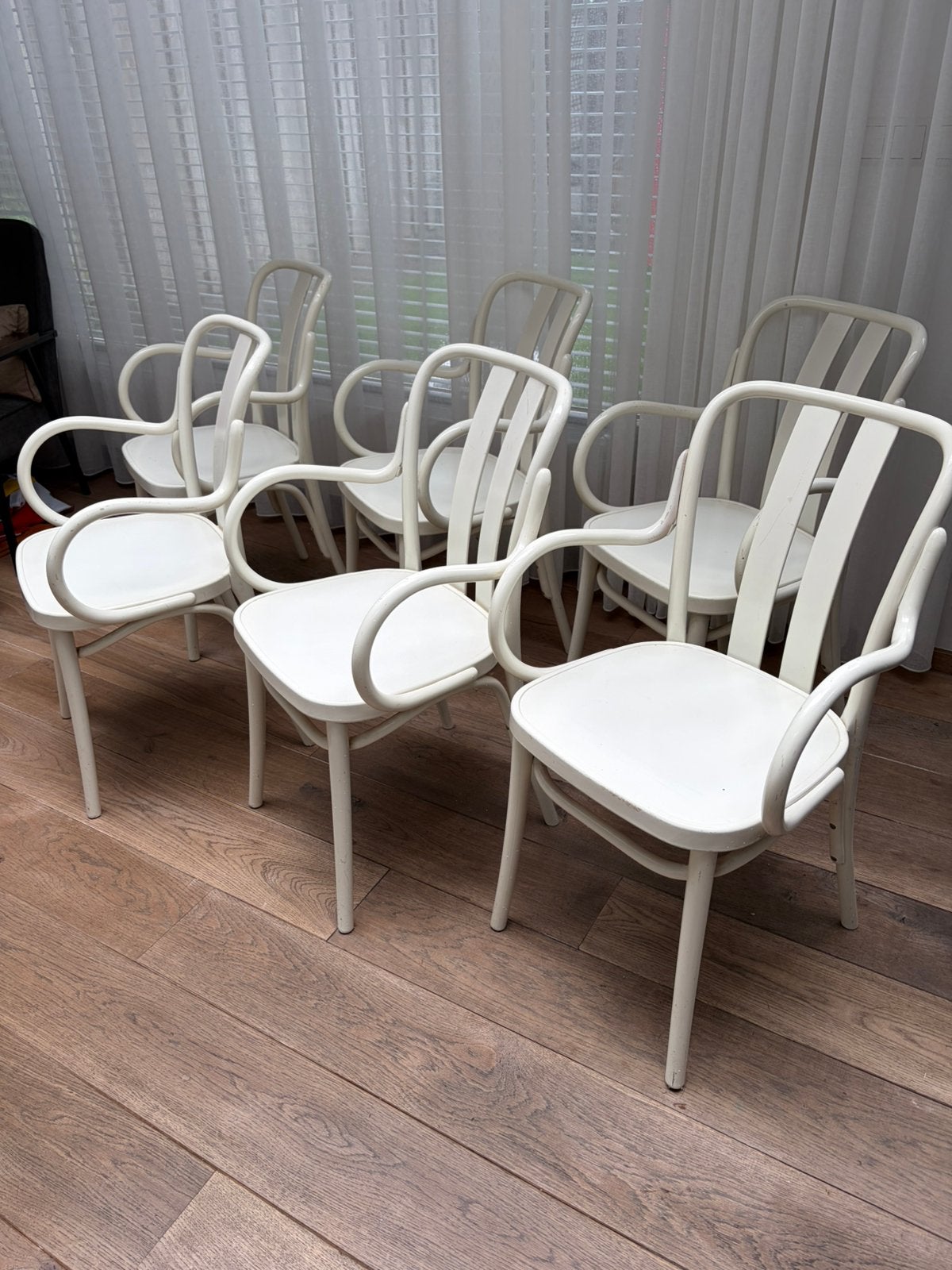 Ikea vintage eettafel stoelen type “lena”  Erik Wörtz., Huis en Inrichting, Stoelen, Ophalen, Kunststof, Wit, Zo goed als nieuw