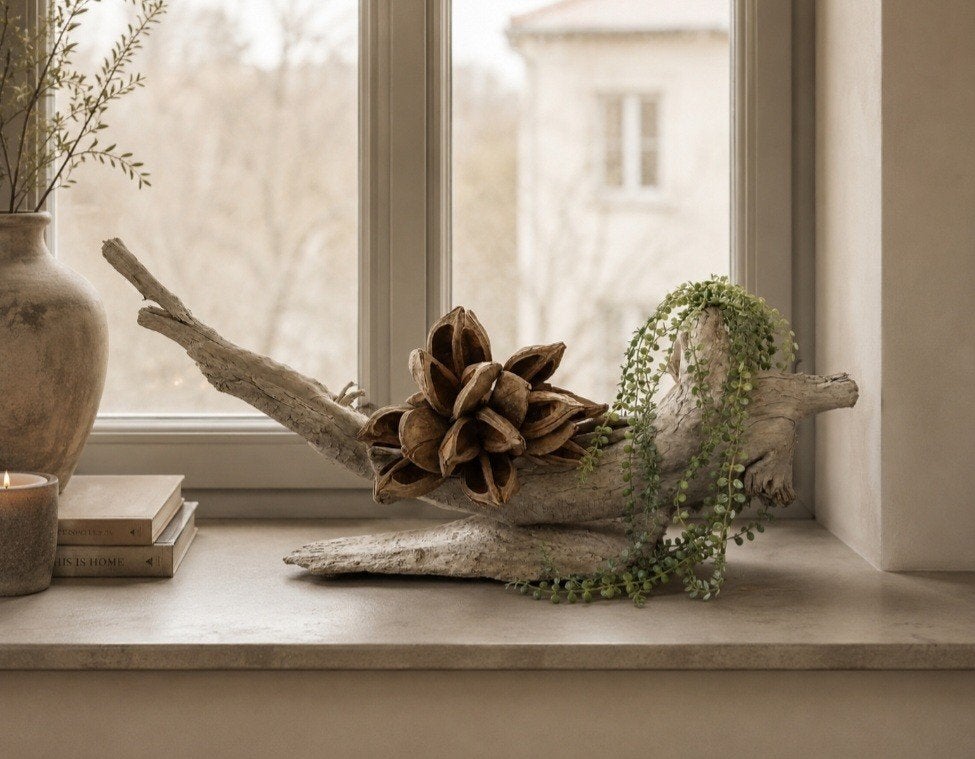 Landelijk ornament van drijfhout uit Oostenrijk, Huis en Inrichting, Woonaccessoires | Overige, Ophalen of Verzenden, Nieuw, Hout