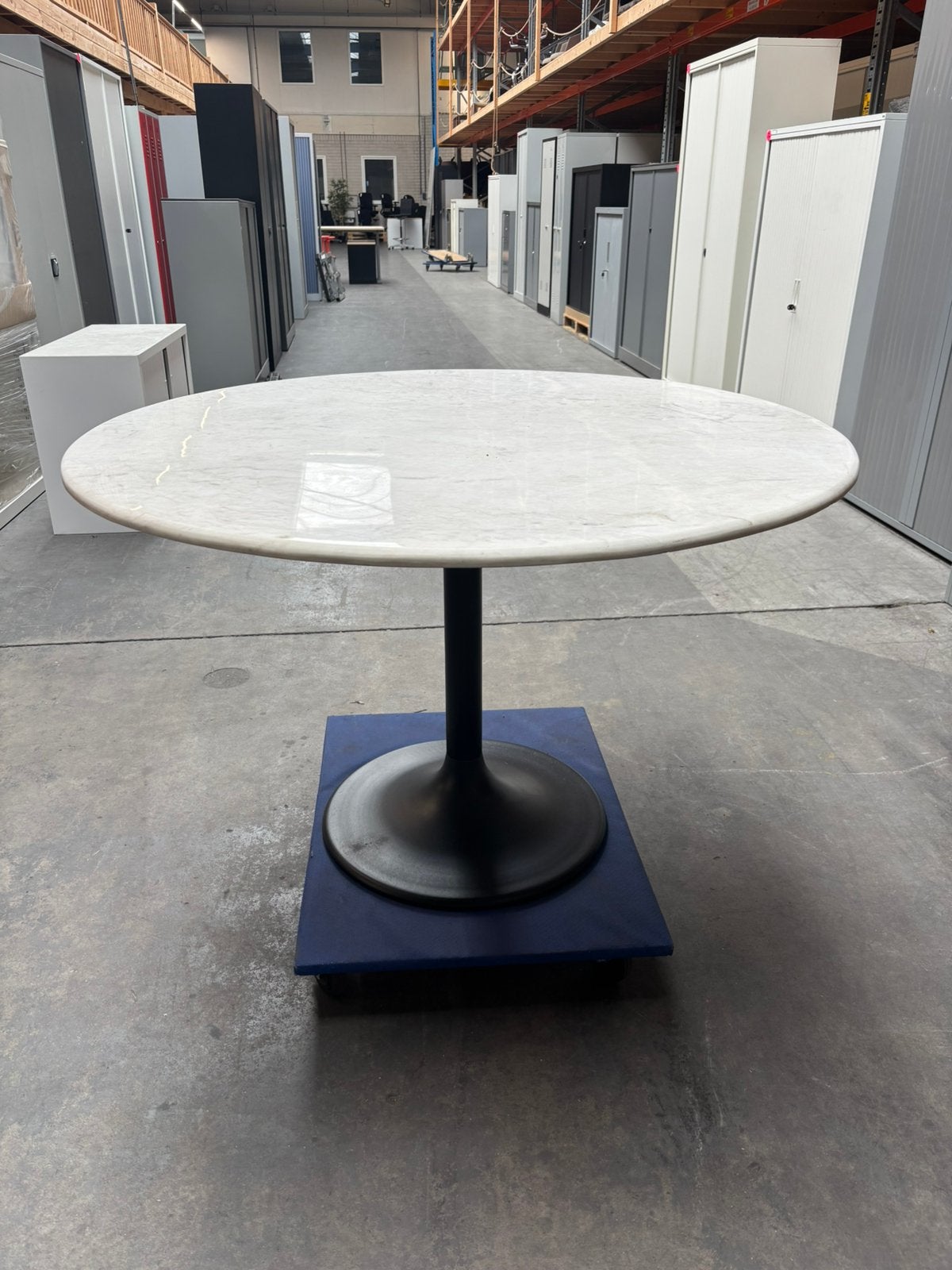 Marmeren Eetkamertafel | Rond | 120cm | Design Trompetvoet, Gebruikt, ., Overige materialen, Rond
