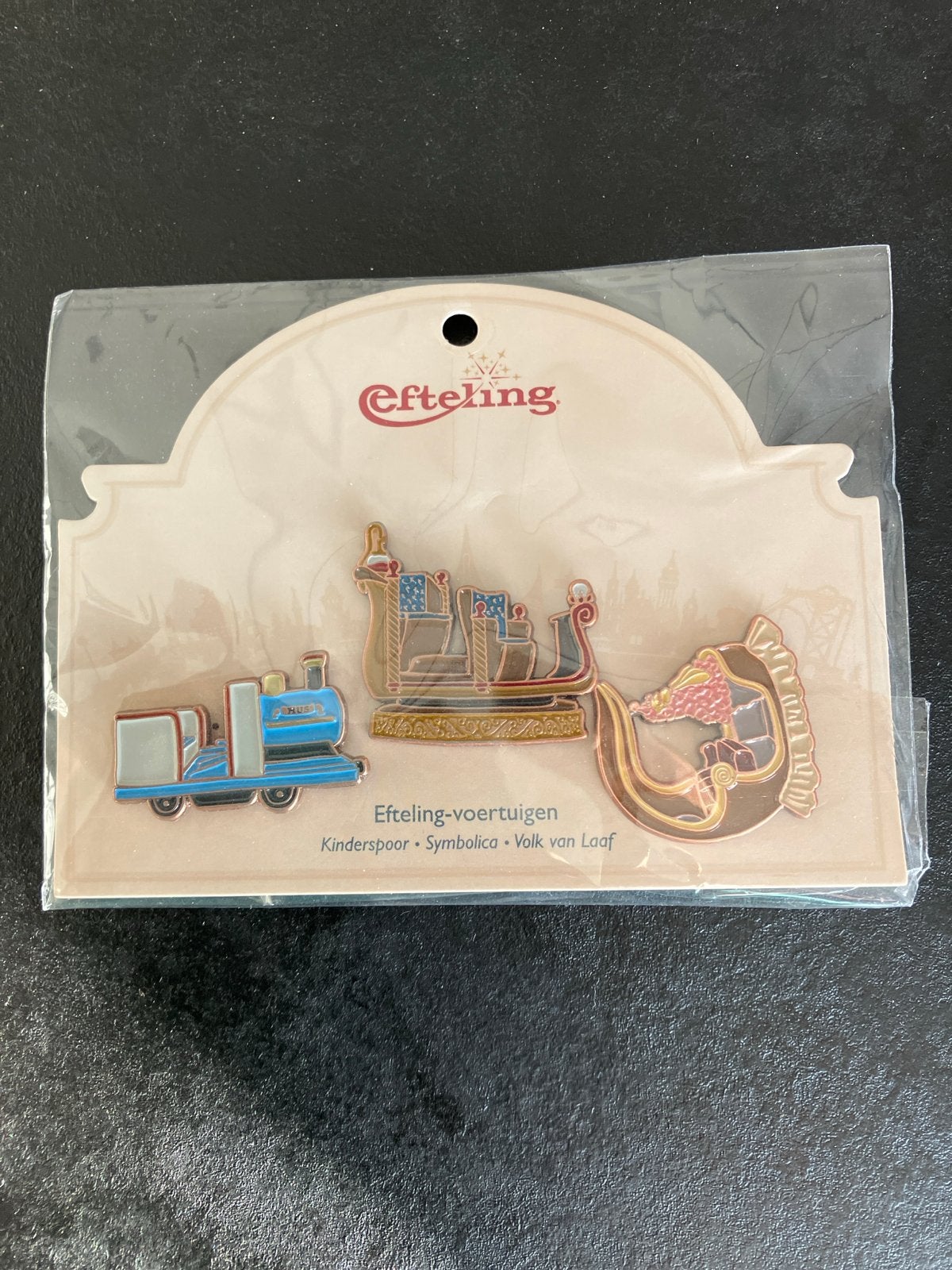 Efteling Voertuigen Pins - Kinderspoor, Symbolica, Volk van, Verzamelen, Ophalen of Verzenden, Nieuw, Button of Speldje