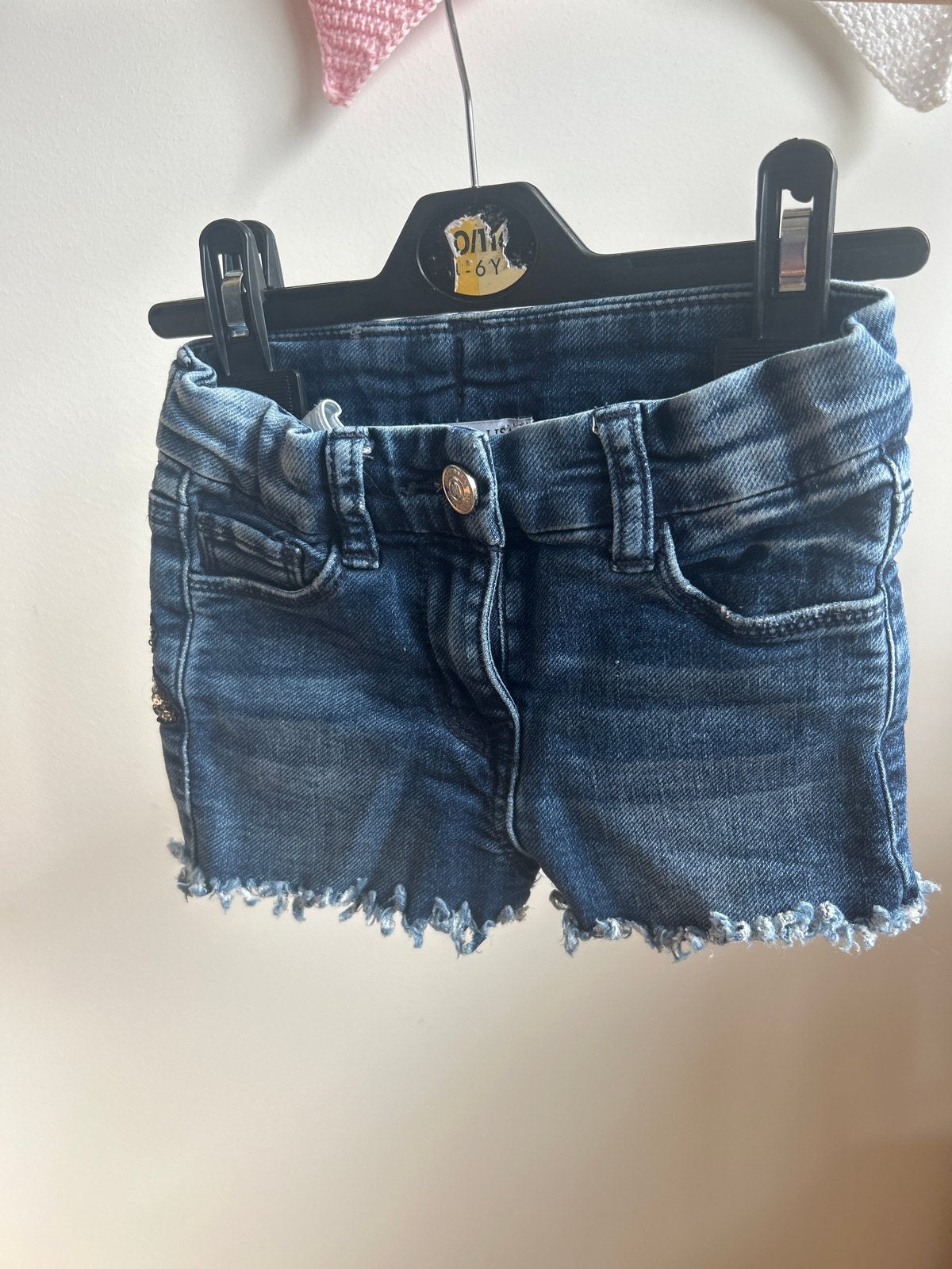 Monnalisa spijkerbroekje met pailletten, Ophalen of Verzenden, Zo goed als nieuw, Meisje, Broek