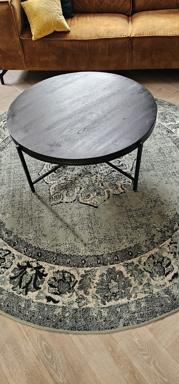 Ronde houten salontafel - 95 cm, 50 tot 100 cm, Rond, 50 tot 100 cm, Zo goed als nieuw
