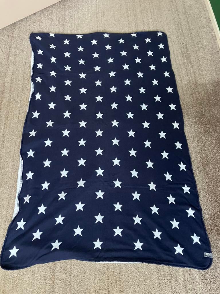 Ledikantdeken Babys Only, blauw met witte sterren, Ophalen of Verzenden, Zo goed als nieuw, 100 cm of meer, Deken