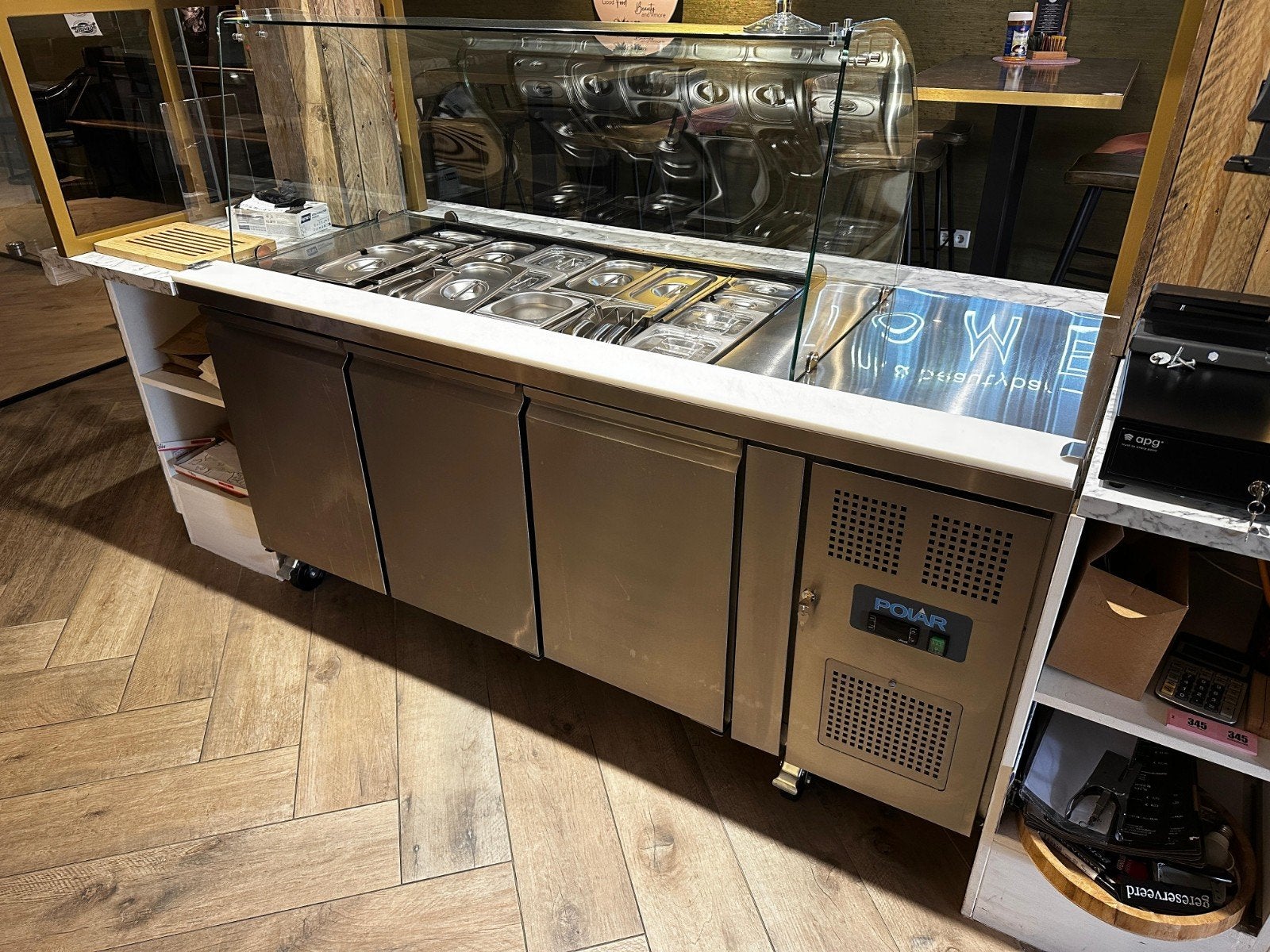 Polar Saladette met RVS bakjes - ideaal voor lunchroom, Ophalen