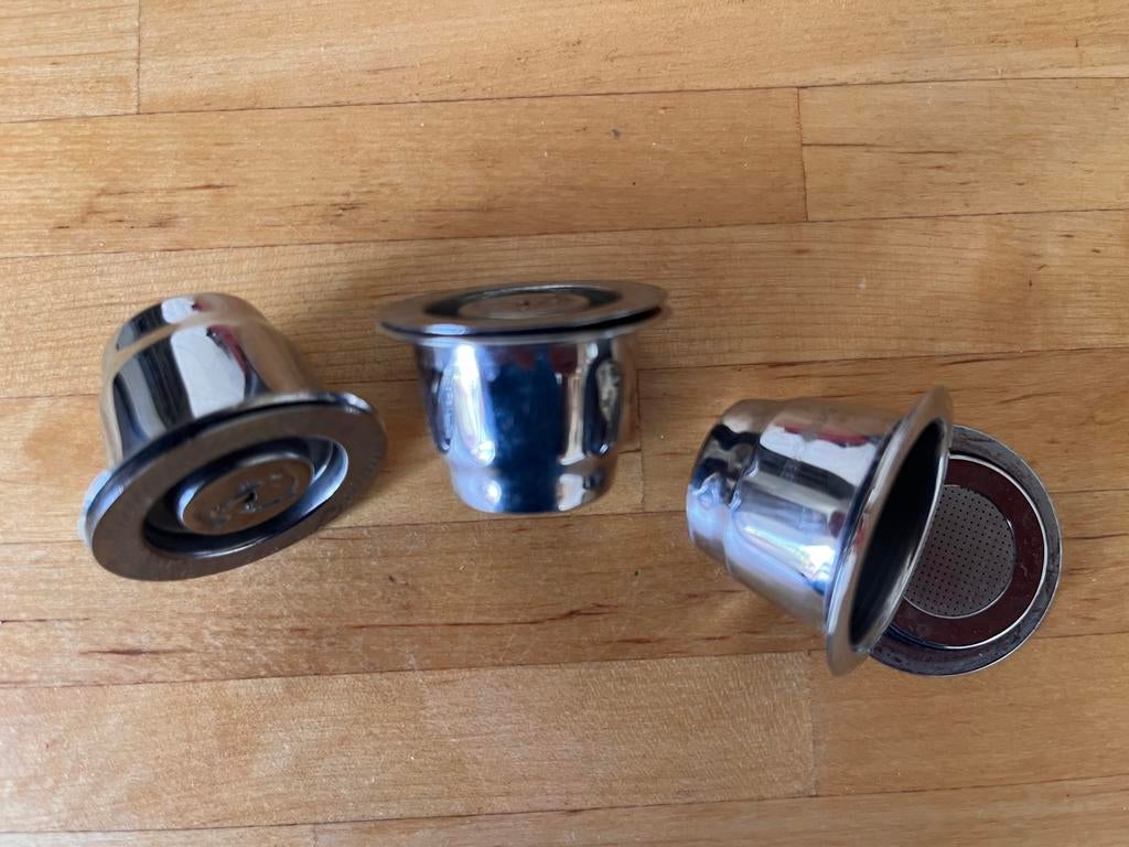 Set van 3 herbruikbare koffiecups voor Nespresso, Overige modellen, Nieuw, Gemalen koffie, Ophalen of Verzenden
