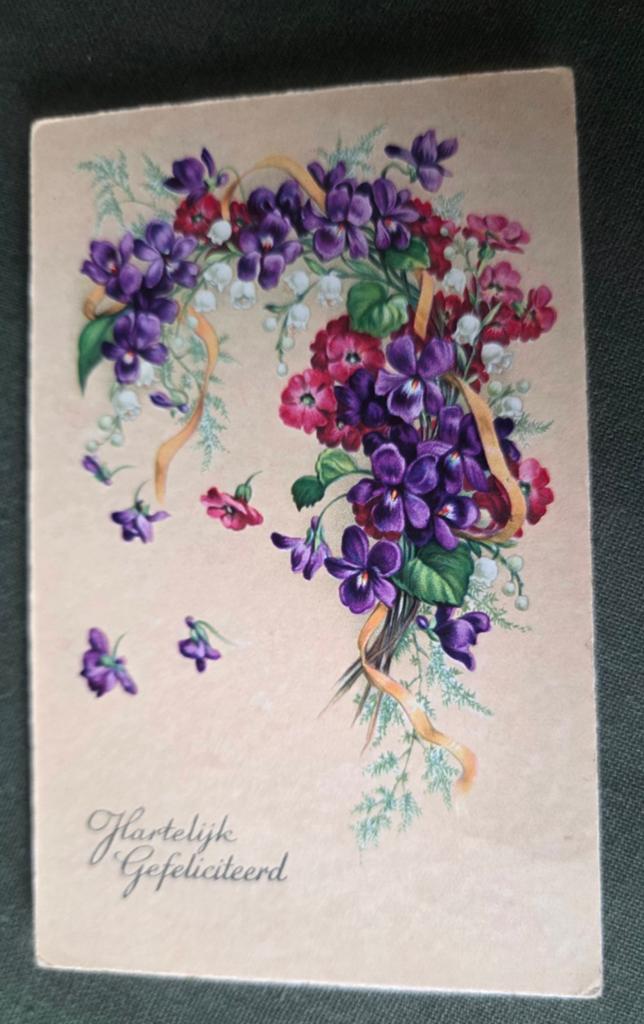 Hartelijk Gefeliciteerd - Lentebloemen, Verzenden, 1920 tot 1940, Gelopen, Overige thema's