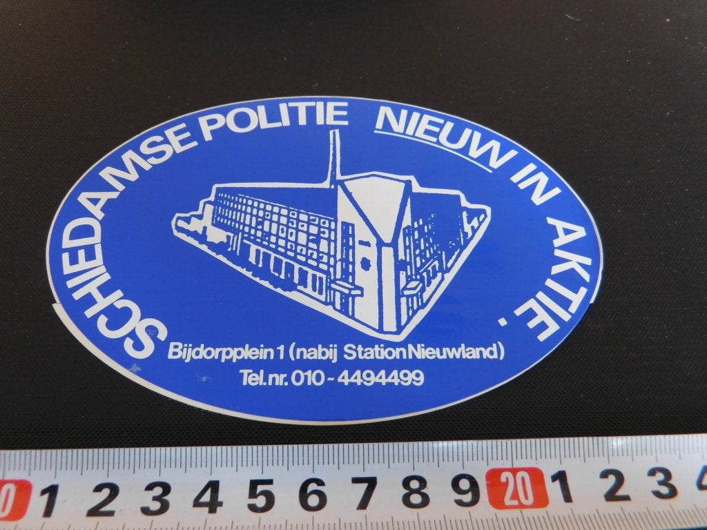 sticker Politie Gemeentepolitie Schiedam Schiedamse Politie*, Ophalen, Zo goed als nieuw