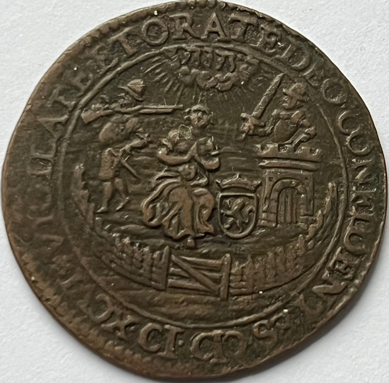 Dordrecht rekenpenning 1596, Ophalen of Verzenden, Overige materialen, Nederland