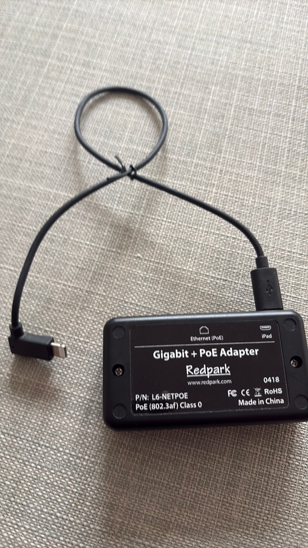 Redpark Lightning Gigabit + PoE Adapter, Zo goed als nieuw