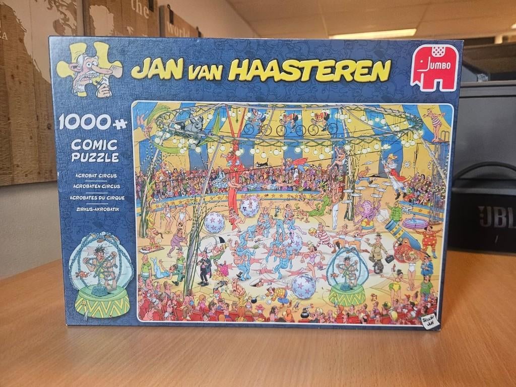 Jan van Haasteren 1000 Stukjes Acrobaten Circus Puzzel ZGAN, Ophalen of Verzenden, 500 t/m 1500 stukjes, Zo goed als nieuw, Legpuzzel