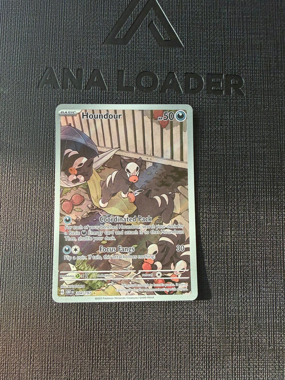 Houndour Full Art 204/197 NM Pokémon Kaart, Ophalen of Verzenden, Zo goed als nieuw, Losse kaart
